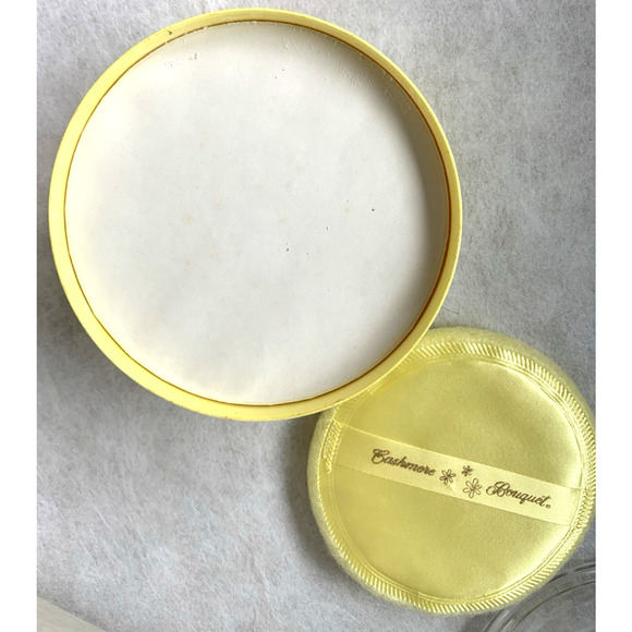 Vintage Cashmere Bouquet Dusting Powder Sealed Yellow Puff Box Colgate-Palmolive - Picture 4 of 7